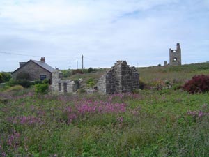 South and East elevations with The New Count House (Trevose) on left, Greenburrow Engine House in background and Ishmaels Whim Engine House on right.
